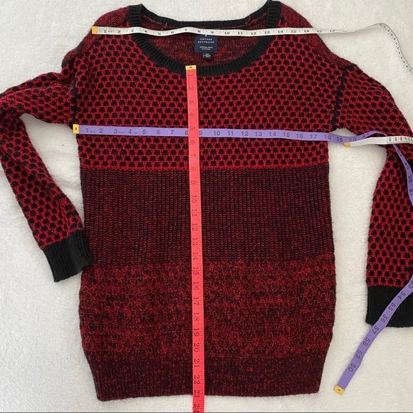 American Eagle Vintage Boyfriend Women's Sweater Red & Black - Size Small - Picture 7 of 9